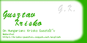 gusztav krisko business card